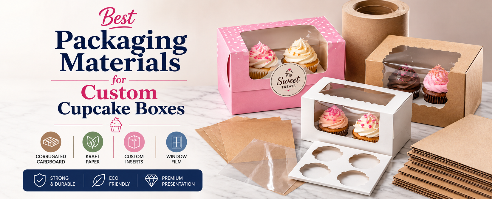 Best Packaging Materials for Custom Cupcake Boxes